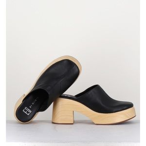 Miista Robertha Black Platform Wooden Clogs EU 37 NWT